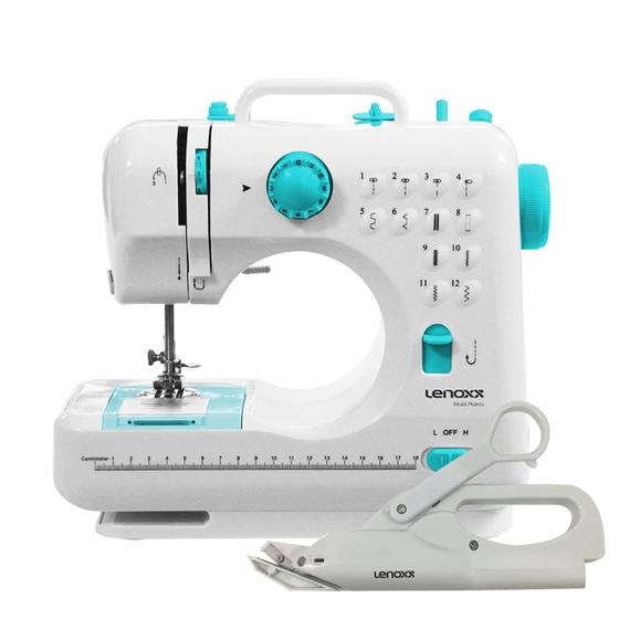 Máquina de Costura Portatil Lenoxx PSM101 + TESOURA ELETRIC Menor preço em Máquina de Costura Portatil Lenoxx PSM101 + TESOURA ELETRIC