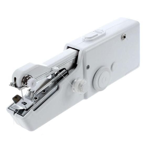 Imagem de Máquina de costura portátil mini elétrica manual a pilha para jeans e seda