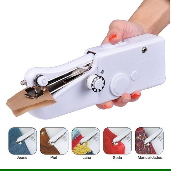 Imagem de Maquina de Costura PortatilMini Máquina de Costura Elétrico Portátil Sem Fio a Pilha Roupas Tecidos Couro Lã Jeans Manual