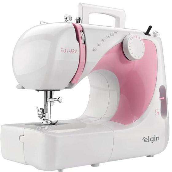 Imagem de Máquina de costura Reta Elgin Futura JX-2040 Branca/Rosa