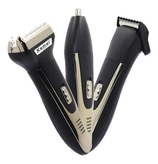 Máquina De Depilação Masculina Barbear Cabelo Nariz Pernas KM6776 ...