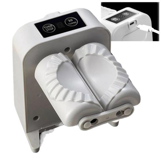 Imagem de Maquina de Fechar Pastel Automatico USB Bateria Recarregavel Modela Bolinho Gyoza Massa Ravioli Preparo Cozinha Culinaria Cocçao Pretico Multiuso