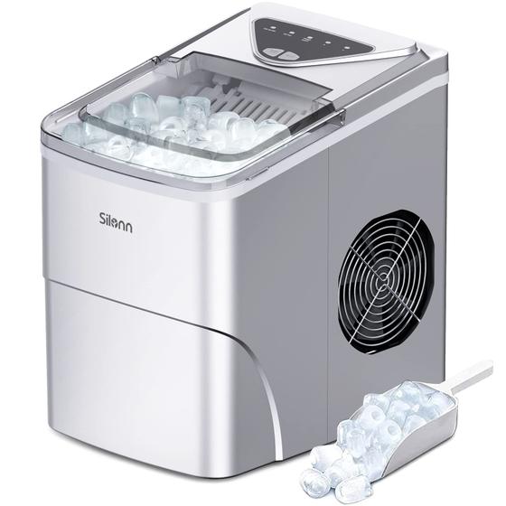 Imagem de Máquina de Gelo Silonn - 9 Cubos em 6 Minutos - Limpeza Automática - 12kg