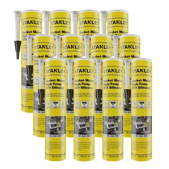 Imagem de Máquina de Juntas STANLEY High-Temp RTV Silicone Vermelha - 300ml (Pacote com 12)