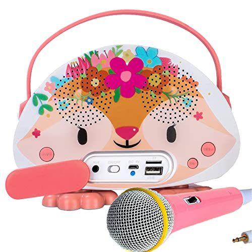 Imagem de Máquina de Karaoke com Bluetooth e Alto-Falante - Microfone Infantil Qyson