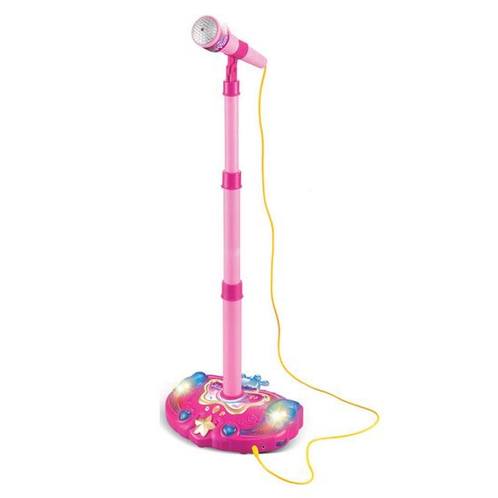 Imagem de Máquina de karaokê KeDun Kedoung Kids com luzes e microfone rosa