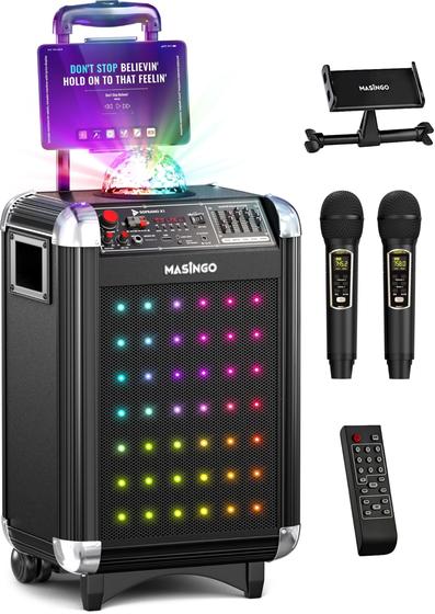Imagem de Máquina de Karaokê MASINGO Soprano X1 com 2 Microfones Bluetooth