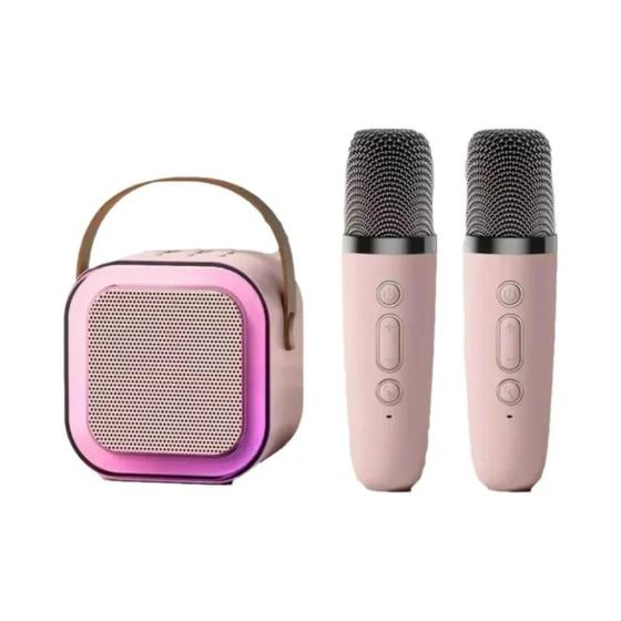 Imagem de Máquina De Karaokê Portátil Bluetooth Com Microfones Sem Fio Sistema De Alto-falante 53 PA Para