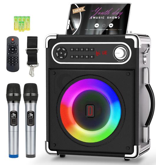 Imagem de Máquina de Karaokê Voijump com 2 Microfones Sem Fio Bluetooth 5.1