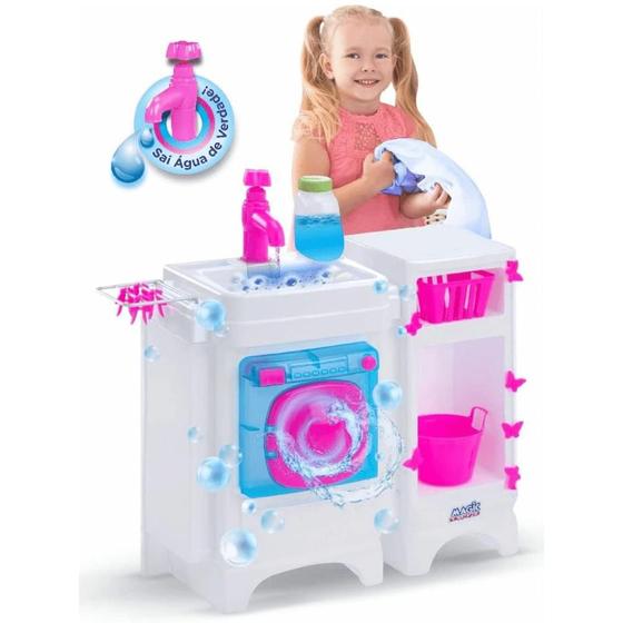 Máquina De Lavar Lavanderia Lava Lava Brinquedo Menina Grande Sai Água Menor preço em Máquina De Lavar Lavanderia Lava Lava Brinquedo Menina Grande Sai Água
