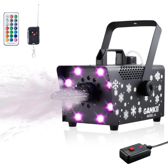 Imagem de Máquina de Neve GAMKII 800W com 8 Luzes LED RGB