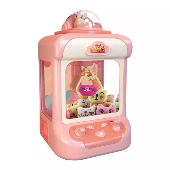 Imagem de Maquina De Pegar Bichinho Mini Infantil Garra Rosa