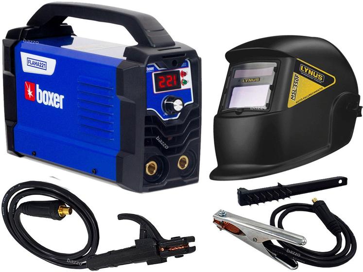 Imagem de Maquina De Solda Inversora Flama 221 Boxer Eletrodo Tig Mma + Mascara Automática 220v