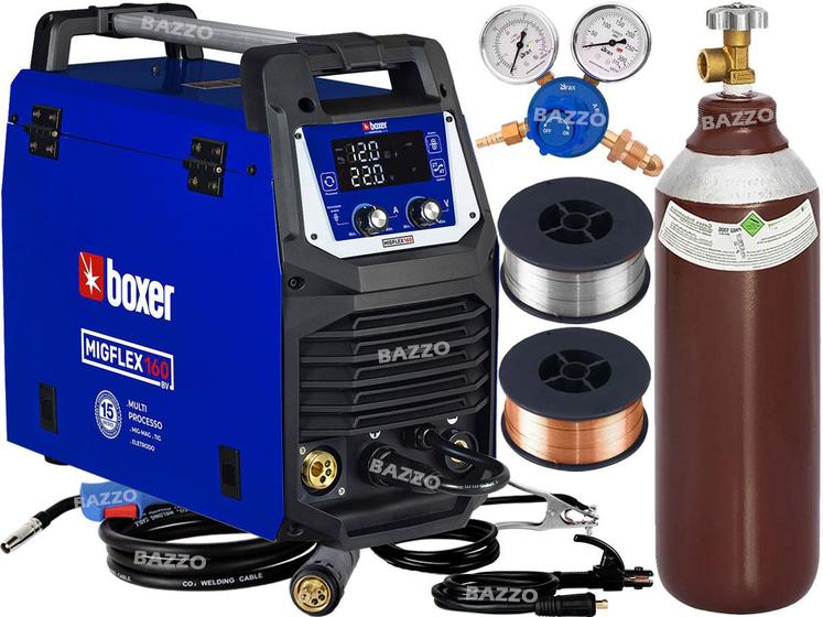 Maquina De Solda Inversora Mig 160 Bivolt Boxer Migflex160bv Tig Mma ...