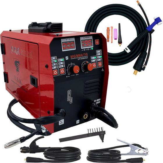 Imagem de Maquina De Solda Inversora Mig 250 Bivolt Multiprocesso 110/220v + Tocha Tig Seca Usk