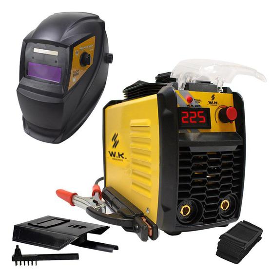 Máquina de solda inversora wk 225a 220v + máscara automática Menor preço em Máquina de solda inversora wk 225a 220v + máscara automática