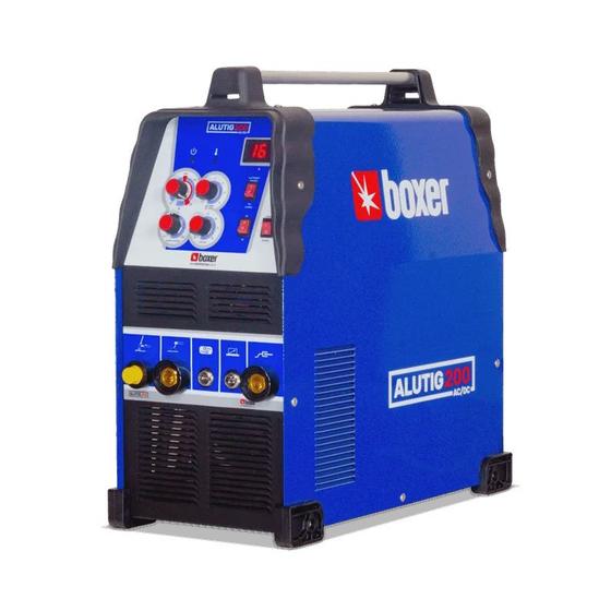 Máquina De Solda Inverter Boxer Alutig 200 Ac/dc Azul E Preta 60hz 110v ...