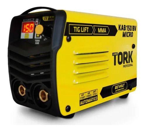Máquina de solda inverter Super Tork KAB 150 Micro BV amarela e preta 50Hz/60Hz Bivolt Menor preço em Máquina de solda inverter Super Tork KAB 150 Micro BV amarela e preta 50Hz/60Hz Bivolt