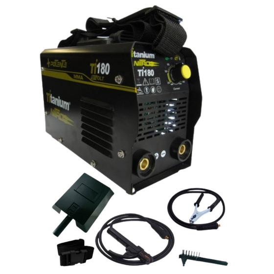 Máquina de solda inverter TI-180 preta e amarela 110V/220V - Titanium Menor preço em Máquina de solda inverter TI-180 preta e amarela 110V/220V - Titanium