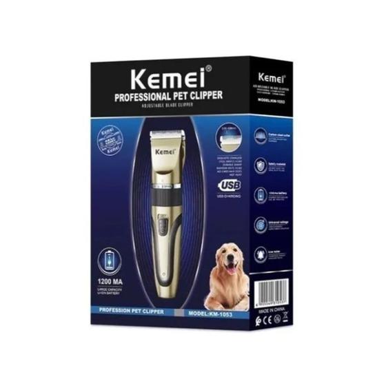 Imagem de Maquina de tosa s fio profissional pets clipper kemei km-1053 - rose