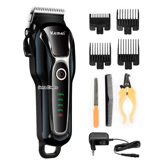 Máquina de Tosar Pet Tosador Sem Fio Profissional Aparador Cães Cachorros Gatos Kemei km-1991 Menor preço em Máquina de Tosar Pet Tosador Sem Fio Profissional Aparador Cães Cachorros Gatos Kemei km-1991
