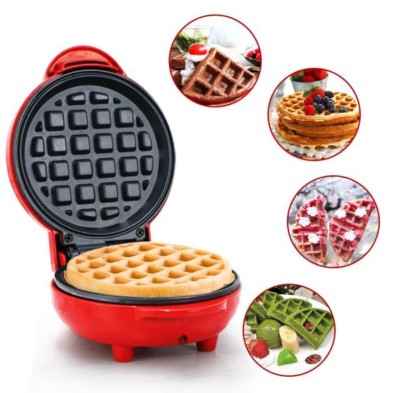 Imagem de Máquina de Waffles Elétrica 110v Antiaderente Compacta