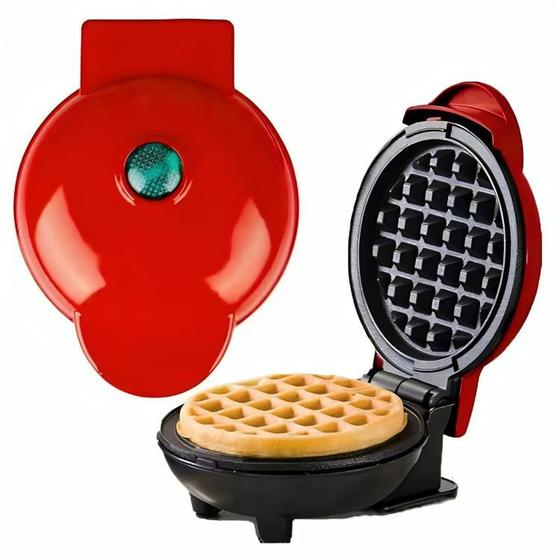 Imagem de Máquina De Waffles Elétrica Assadeira Portátil Antiaderente Compacta 110v