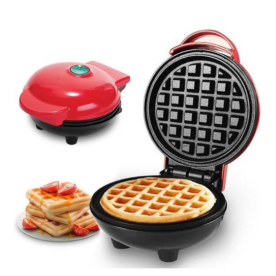 Imagem de Máquina De Waffles Elétrica Assadeira Portátil Antiaderente  Compacta