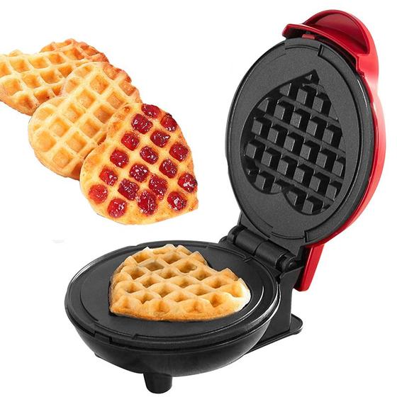 Imagem de Máquina De Waffles Elétrica Portátil Antiaderente Assadeira Compacta 