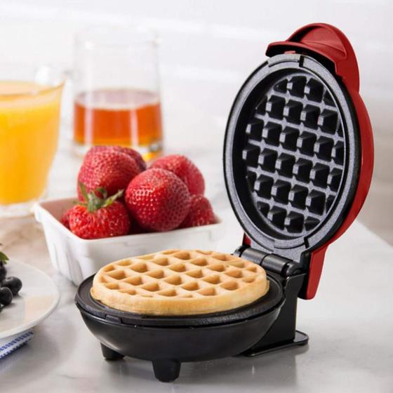 Imagem de Máquina De Waffles Elétrica Portátil Antiaderente Assadeira Compacta 