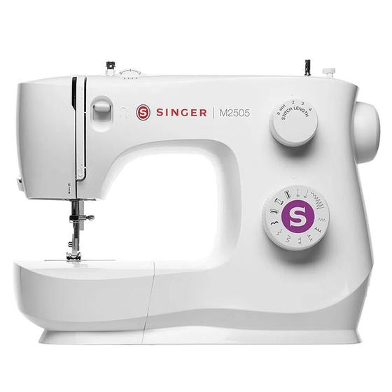 Maquina Elétrica de Costura Singer Portatil 9 Pontos M2505 - Branca Menor preço em Maquina Elétrica de Costura Singer Portatil 9 Pontos M2505 - Branca