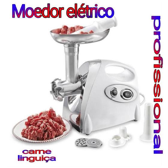 Imagem de Máquina Elétrica De Fazer Linguiça Moedor De Carne Motor Forte 2800w