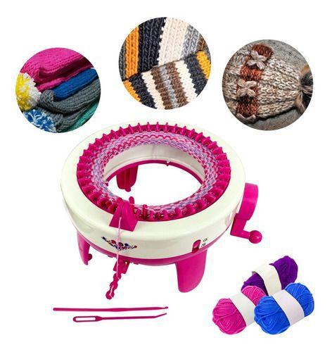 Imagem de Maquina Fazer Crochê Tricô Manual Manivela 40 agulhas Gorro Touca Cachecol Meia La