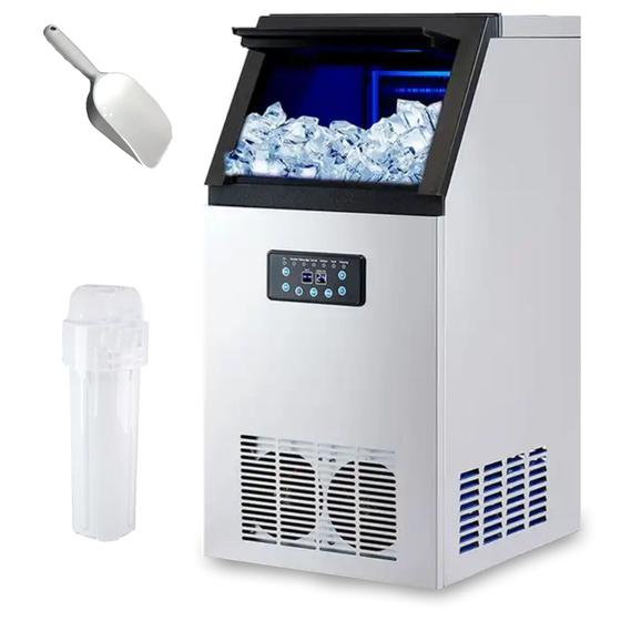 Máquina Gelo Industrial 40kg Cubo Inox Filtro Pá Thermotec Menor preço em Máquina Gelo Industrial 40kg Cubo Inox Filtro Pá Thermotec