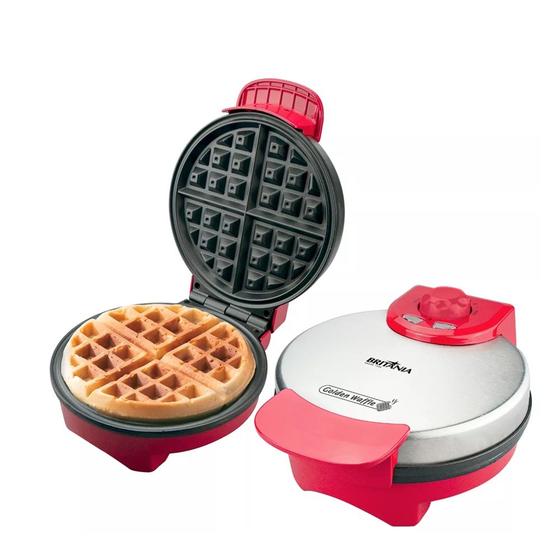 Imagem de Máquina Golden Waffle 850W Vermelha Britânia