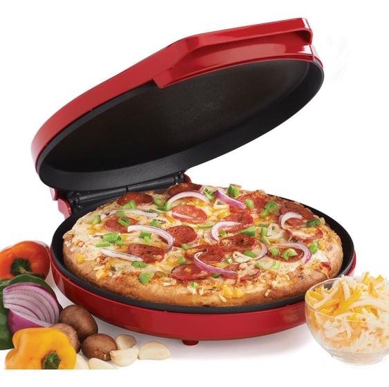 Imagem de Maquina Grill Elétrico Para Fazer Pizza Churrasco Legumes