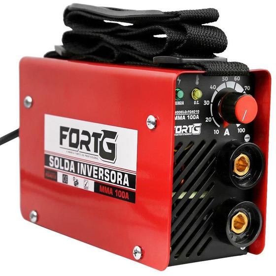Máquina Inversora de Solda 220V MMA 100A com Acessórios Classe de Isolamento F IP21S FortG Menor preço em Máquina Inversora de Solda 220V MMA 100A com Acessórios Classe de Isolamento F IP21S FortG