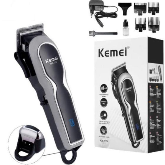 Máquina Kemei Km-119 Com Display Digital E Sem Fio - LIPPIN Imagem de Máquina Kemei Km-119 Com Display Digital E Sem Fio