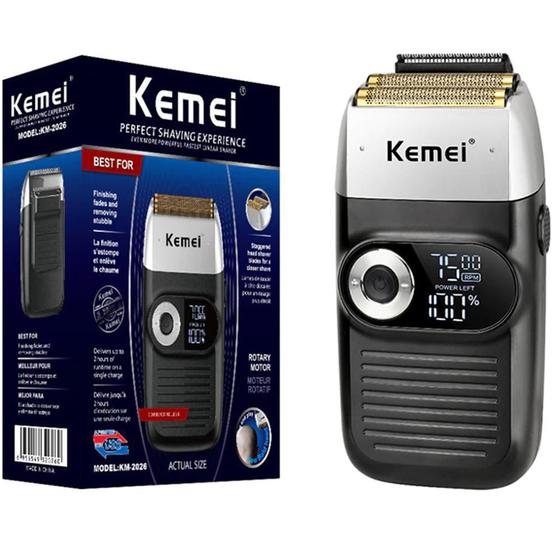 Maquina Kemei Km 2026 Shaver Sem Fio Bivolt Recarregável Máquina de