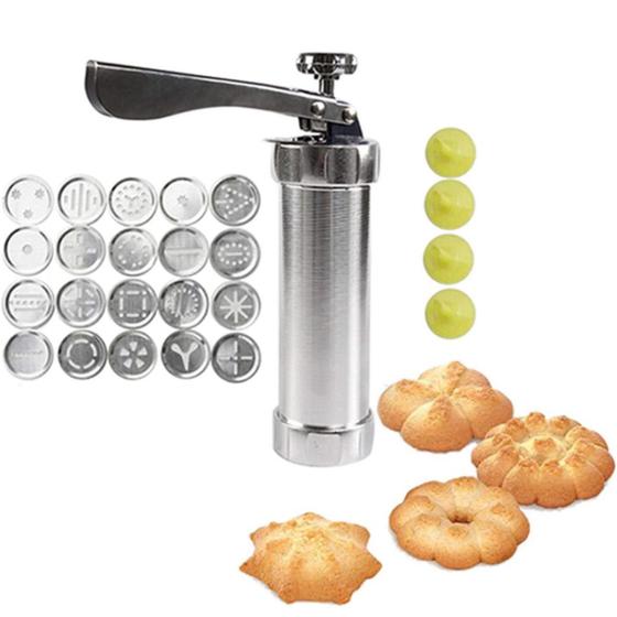 Imagem de Maquina Manual Para Modelar Biscoitos 20 Moldes De Alumínio