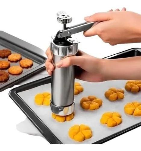 Imagem de Maquina Manual Para Modelar Biscoitos 20 moldes de Alumínio