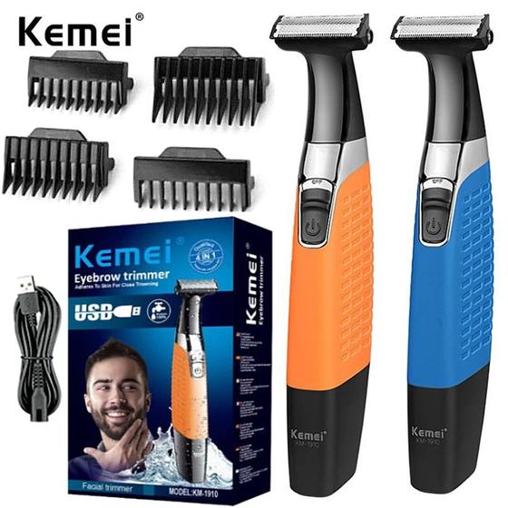 Imagem de Maquina Profissional 100% Original Kemei km-1910 maquininha barbeador Recarregável  Barba Sem Fio 