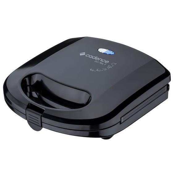 Imagem de  Maquina Sanduicheira Misteira Mini Grill Elétrica Cadence Easy Meal II Black