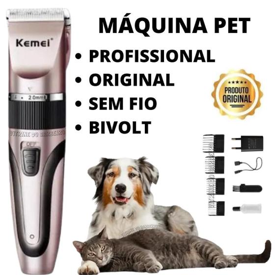 Imagem de Máquina Tosa Pet Original Kemei 1053 Bivolt Sem Fio Petshop