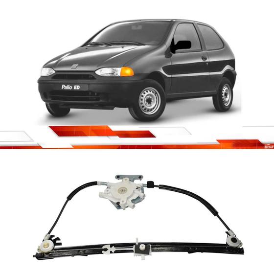 Imagem de Maquina Vidro Elétrica Dianteira Le Palio 2P 1996 Até 2012 Strada 1996 Em Diante Sem Motor Fix Mabuchi