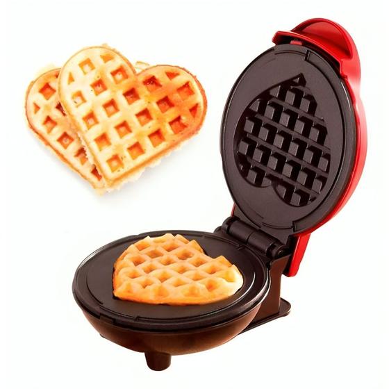 Imagem de Máquina Waffle Elétrica Formato Coração Mini Grill Forma Coração 110V-220V