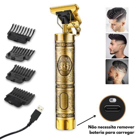 Imagem de Maquininha Cabelo Barba Retro Buda Pezinho Acabamento Trimmer