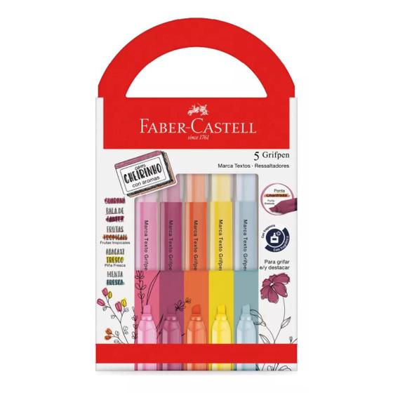 Imagem de Marca Texto C/Aroma Revigora & Energiza 5 Cores Faber-Castell