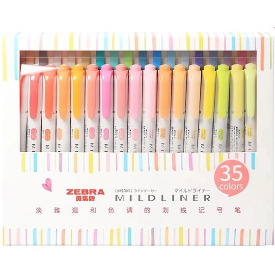 Imagem de Marca Texto Caneta Ponta Dupla Mildliner Zebra 35 Cores