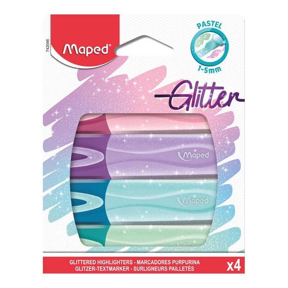 Imagem de Marca Texto Classic Glitter estojo 4 cores pastel Maped